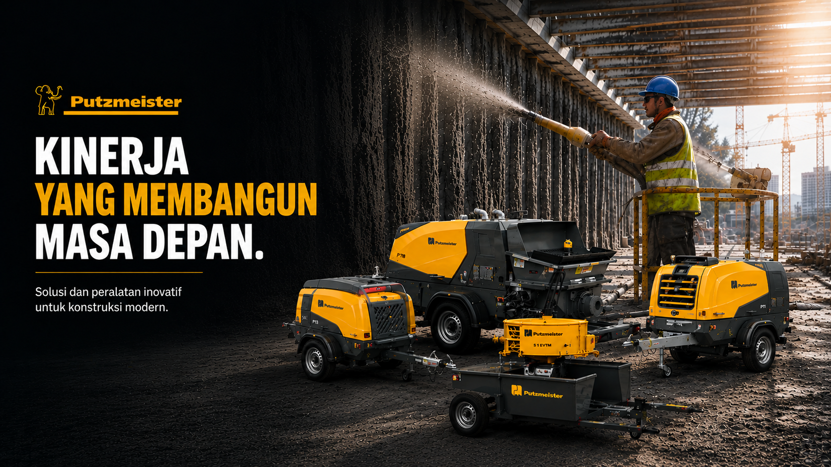Peralatan pompa beton Putzmeister untuk proyek konstruksi